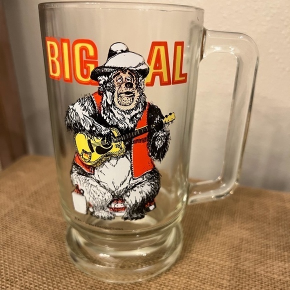 Vintage Walt Disney Country Bear Jamboree Big AL Beer Glass Mug 6” Stein Handle